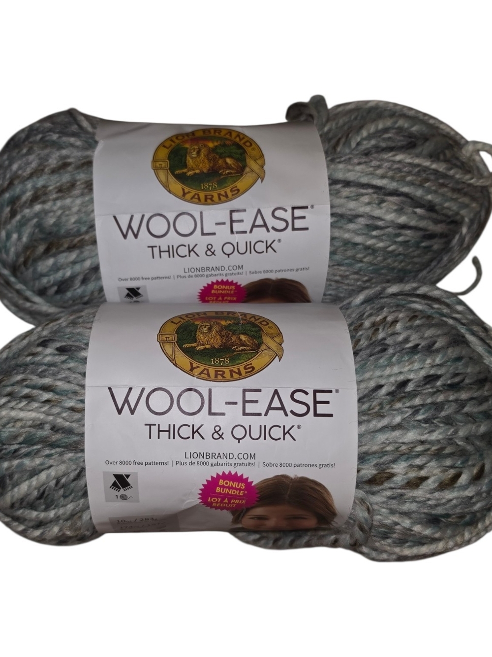 Lion Brand Wool-Ease Thick & Quick Yarn - Gray Mix